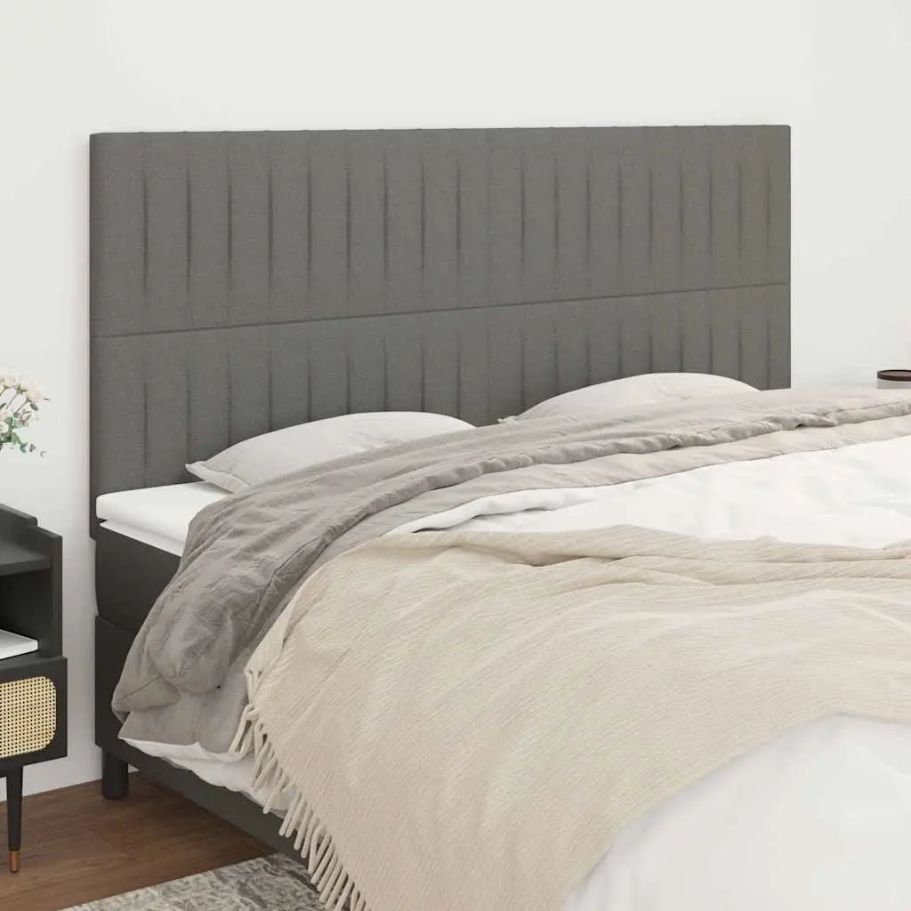 Headboard Dark Grey Fabric Bed Back Support 160x5x118128 cm