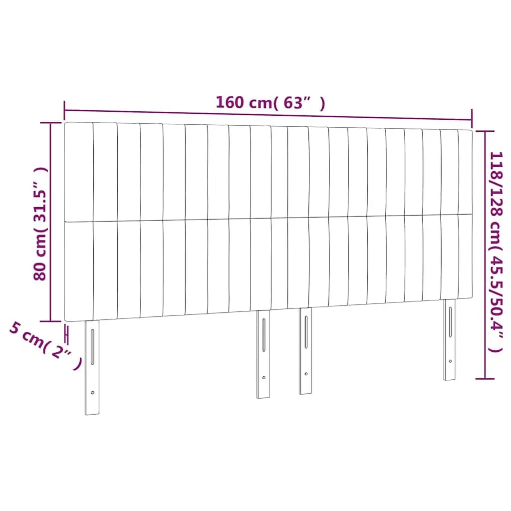 Headboard Dark Grey Fabric Bed Back Support 160x5x118128 cm