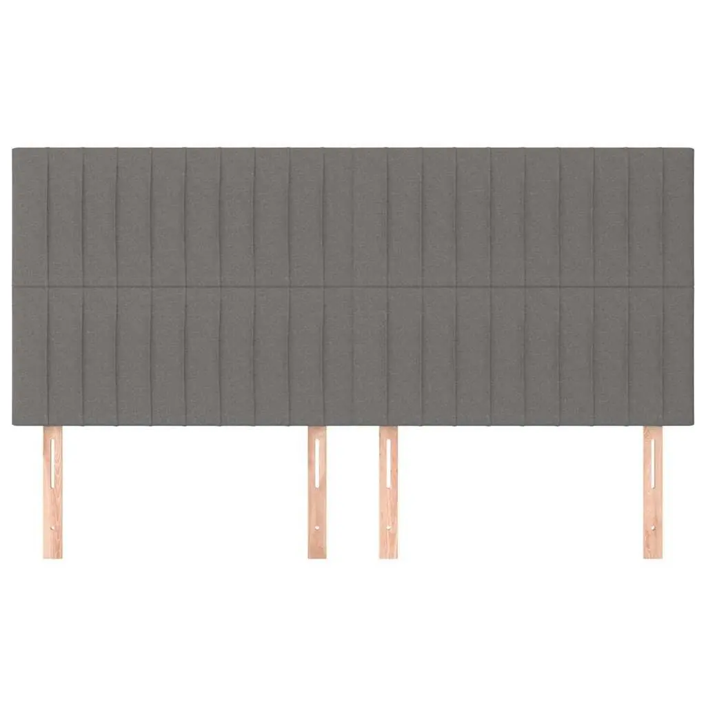 Headboard Fabric Bedroom Bed Head Dark Grey 200x5x118128 cm with Wooden Legs