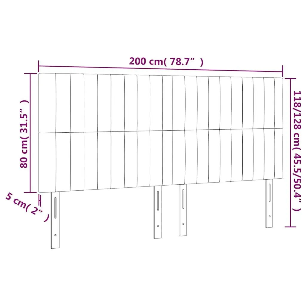 Headboard Fabric Bedroom Bed Head Dark Grey 200x5x118128 cm with Wooden Legs