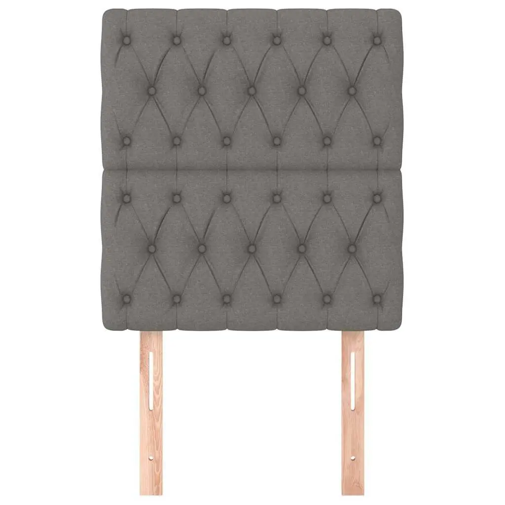 Dark Grey Fabric Headboard with Wooden Legs Adjustable Height Bed Back Support