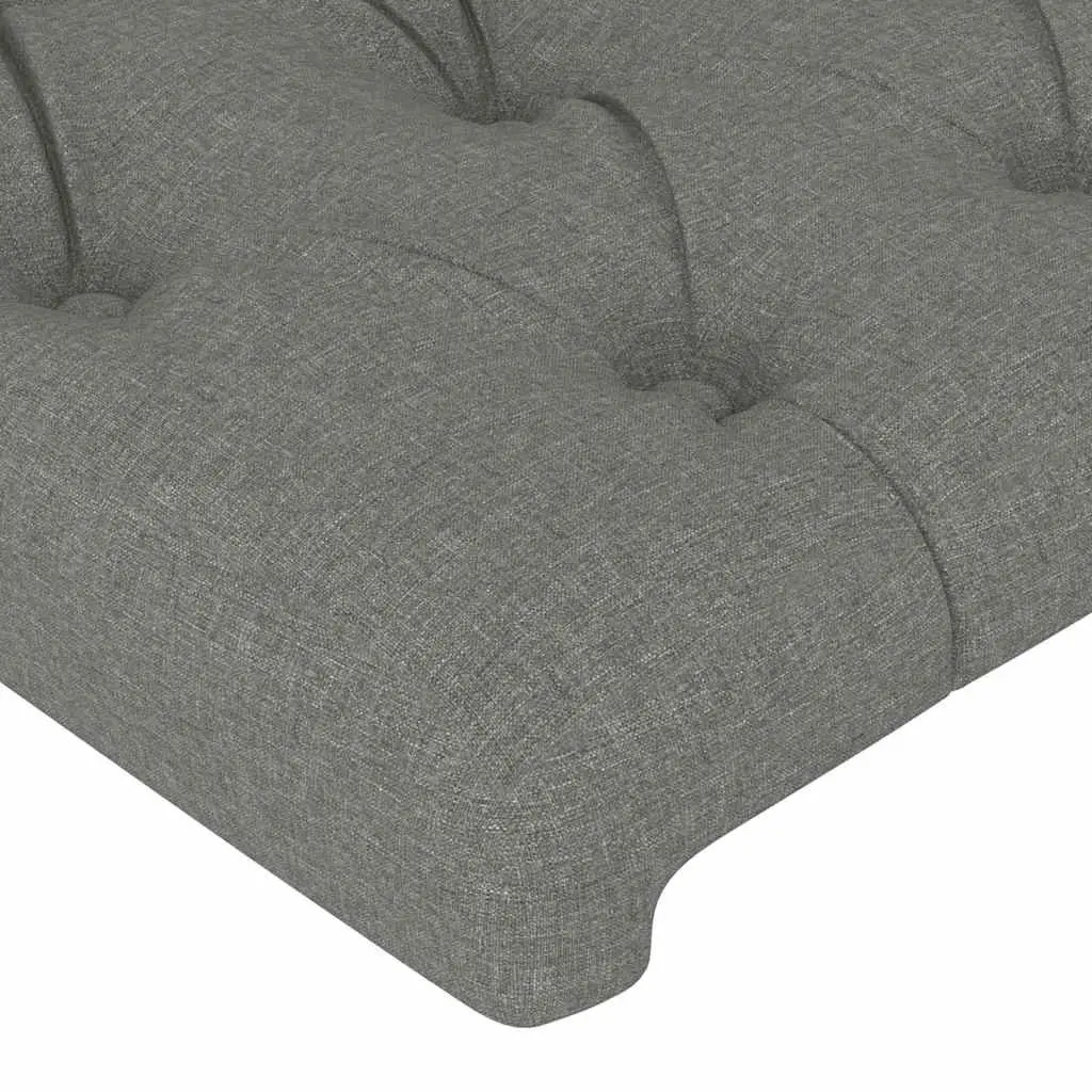 Dark Grey Fabric Headboard with Wooden Legs Adjustable Height Bed Back Support