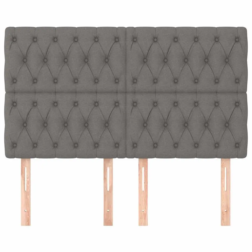 Headboard Grey Fabric Adjustable Height Wooden Legs Support
