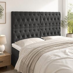 Comfortable Grey Velvet Headboard with Adjustable Features