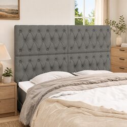 Reliable Grey Fabric Headboard with Adjustable Features