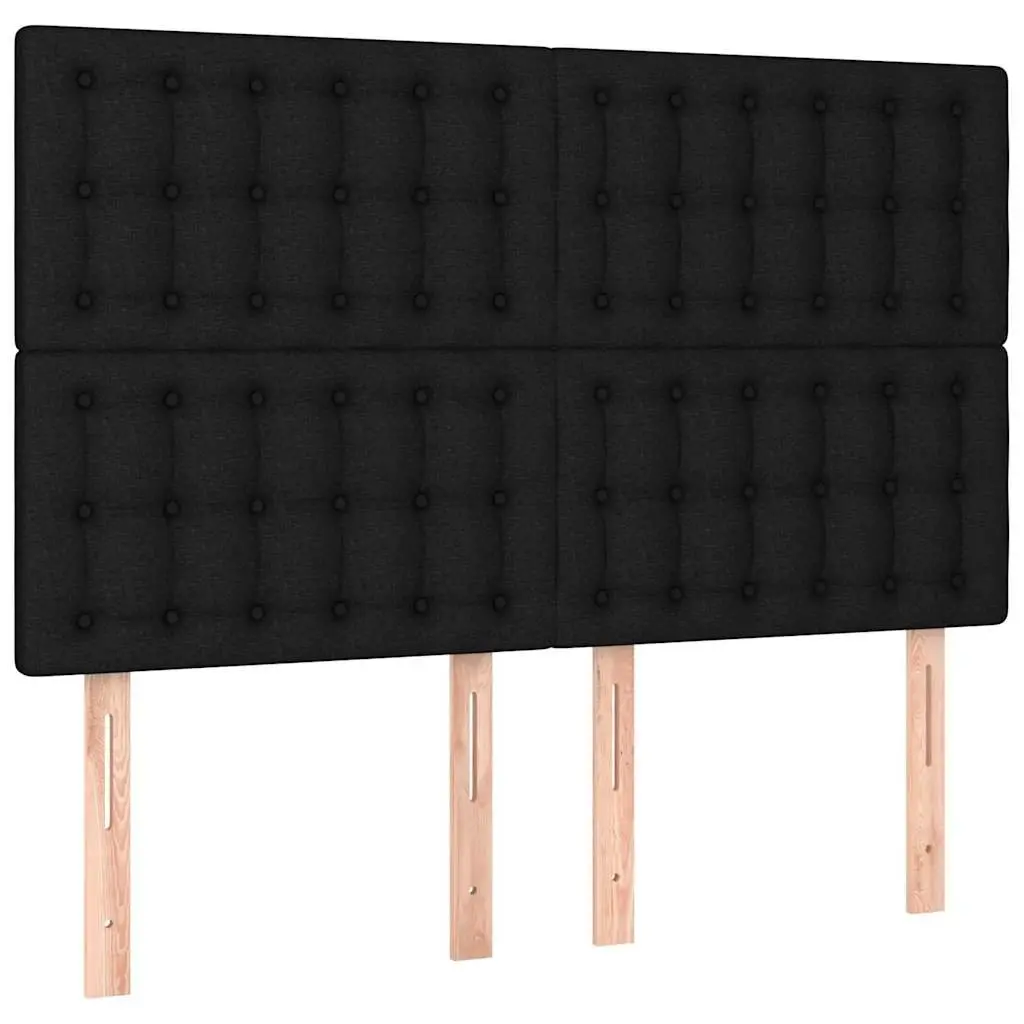 Fabric Headboard Adjustable Height Bedroom Bed Support Black