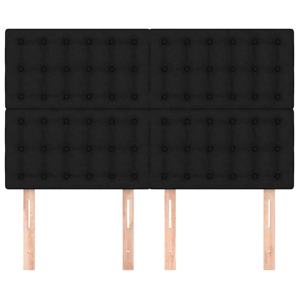 Fabric Headboard Adjustable Height Bedroom Bed Support Black