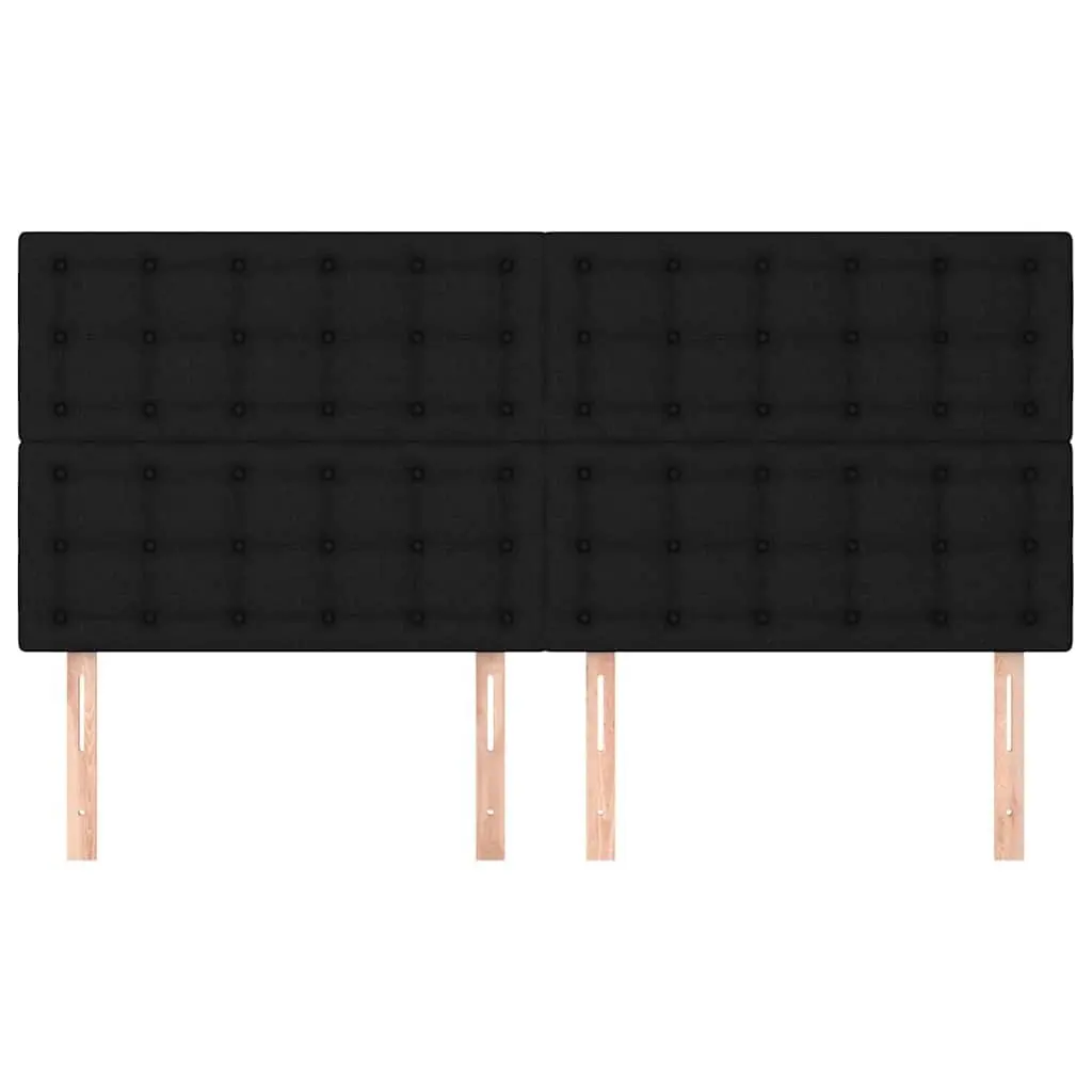 Fabric Headboard Bed Frame Support Black 200x5x118128 cm Bedroom with Wooden Legs
