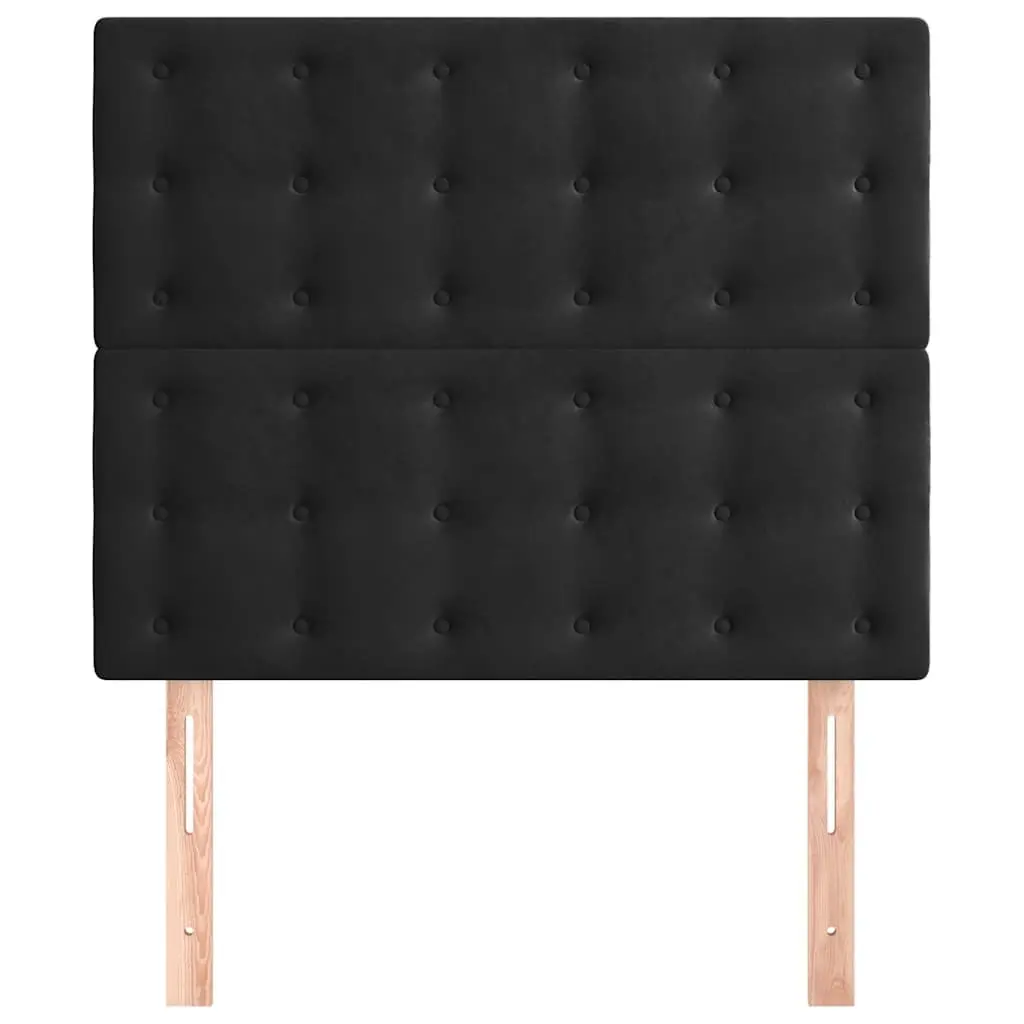 Black Velvet Headboard Adjustable Height 80x5x118128 cm Bedroom