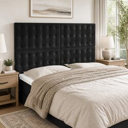 Quality Black Velvet Headboard for Practical Bedroom Style