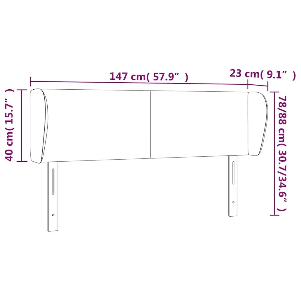 Grey 147cm Fabric Headboard