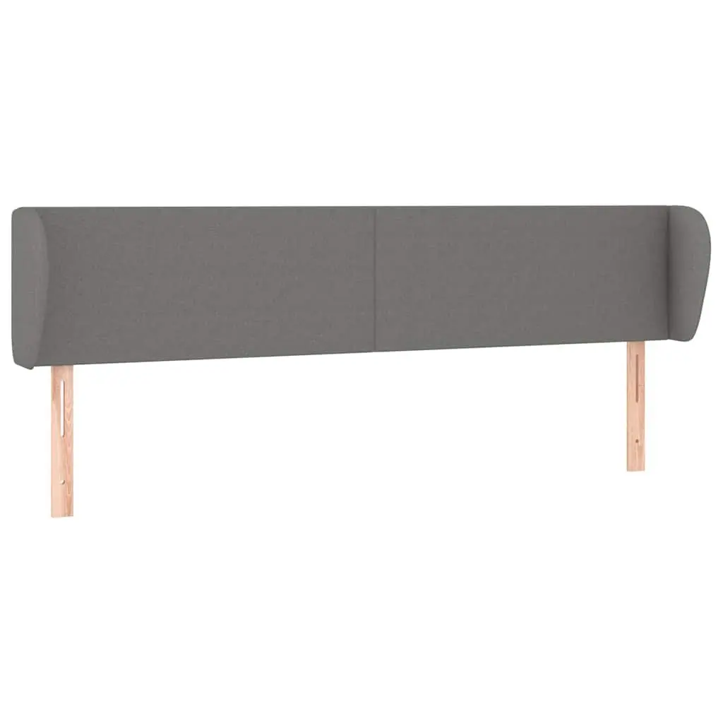 Headboard with Ears Adjustable Height 163cm Grey Fabric Bed Head Rest Support