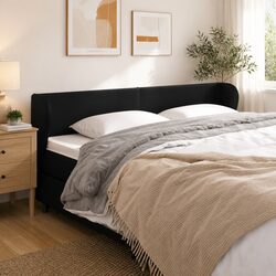 Value-Driven Black Faux Leather Headboard with Ears