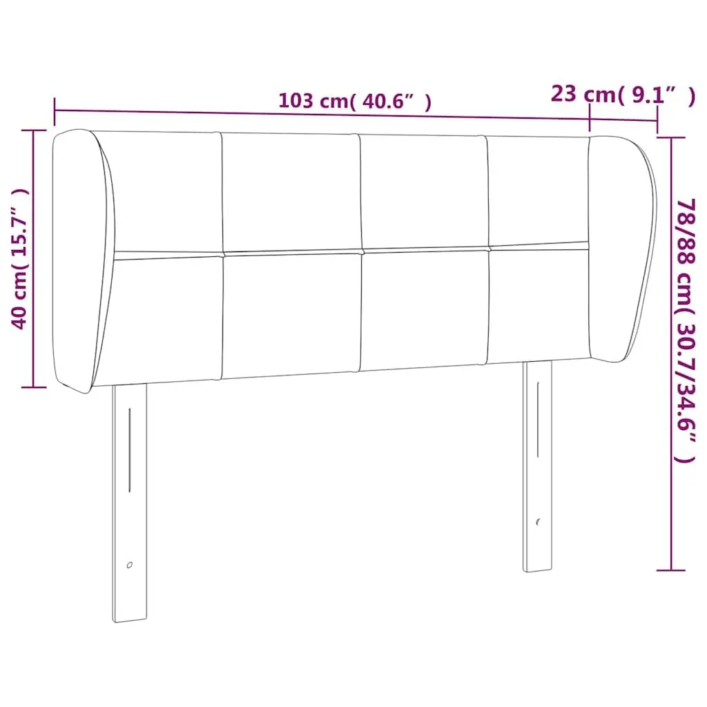 Grey Fabric Headboard Adjustable Height Wooden Legs Bedroom Furniture with Ears