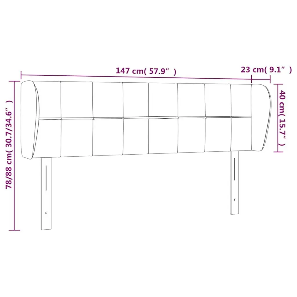 Headboard with Ears 147 cm Grey Fabric Bed Head Bedroom Furniture Adjustable