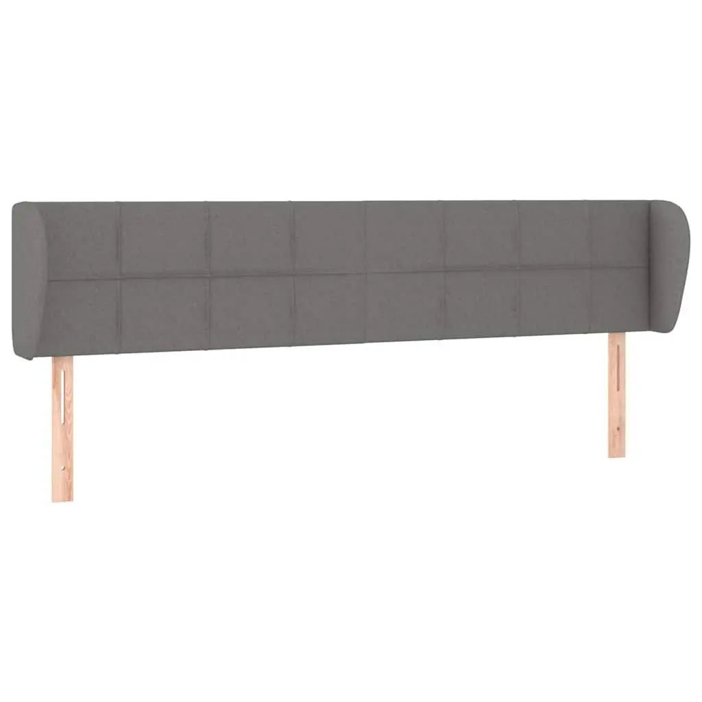 Headboard with Ears Grey 203 cm Fabric Bed Head Support Bedroom Furniture