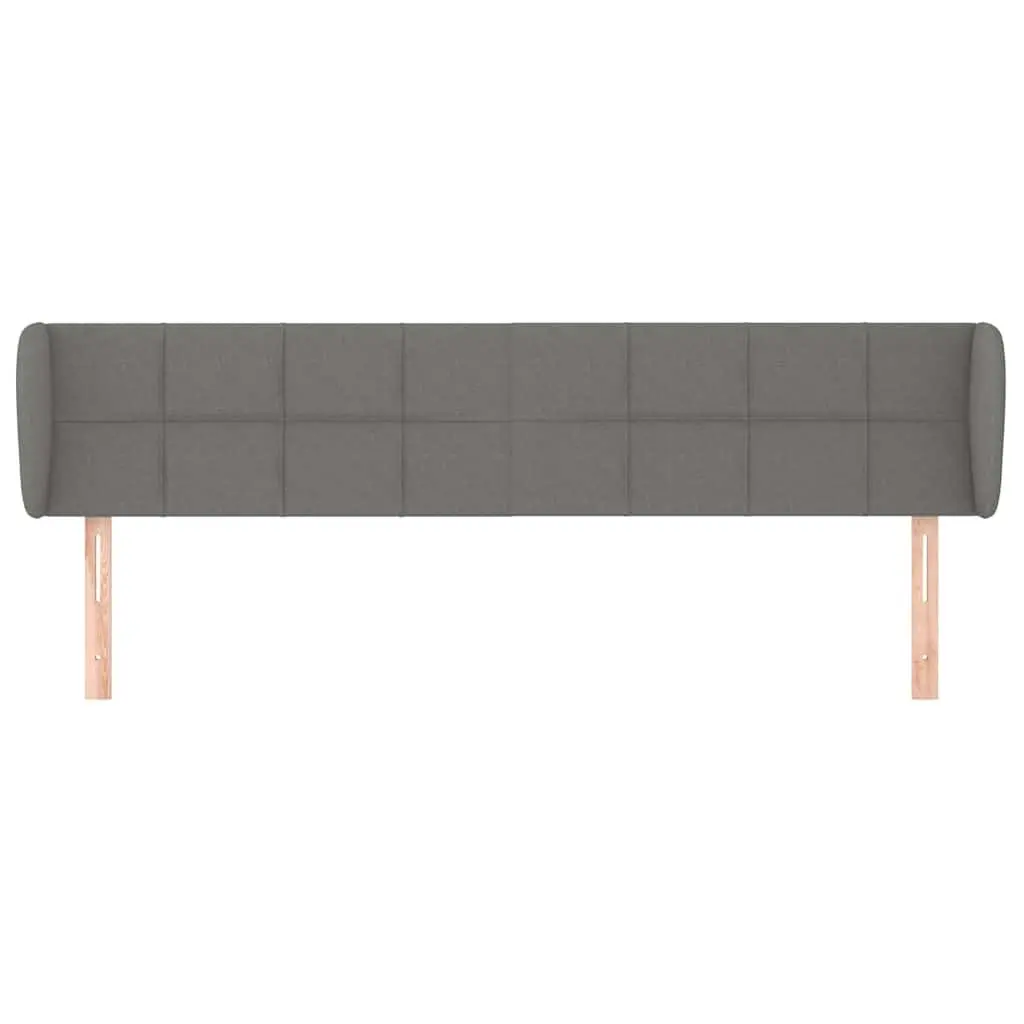 Headboard with Ears Grey 203 cm Fabric Bed Head Support Bedroom Furniture