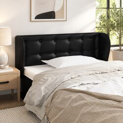 Comfortable and Practical Black Faux Leather Headboard
