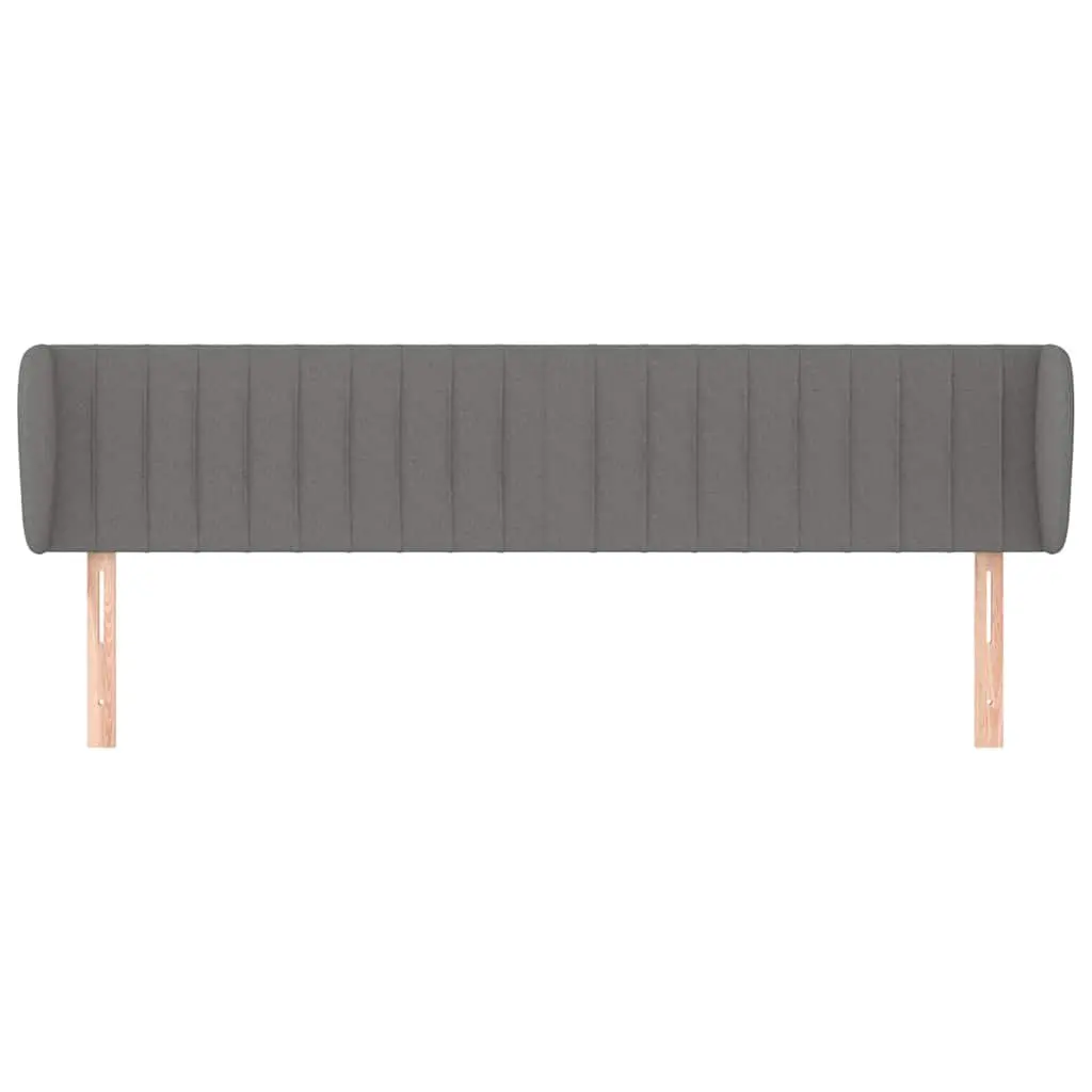 Headboard with Ears Grey 163cm Fabric Bedroom Furniture Adjustable Height