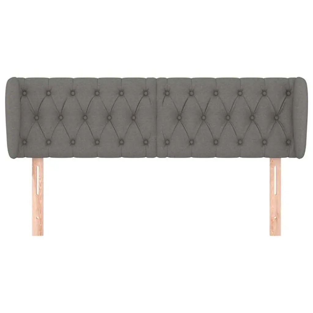 Headboard with Ears Bedroom Bed Head Backrest Support 163cm Grey Fabric