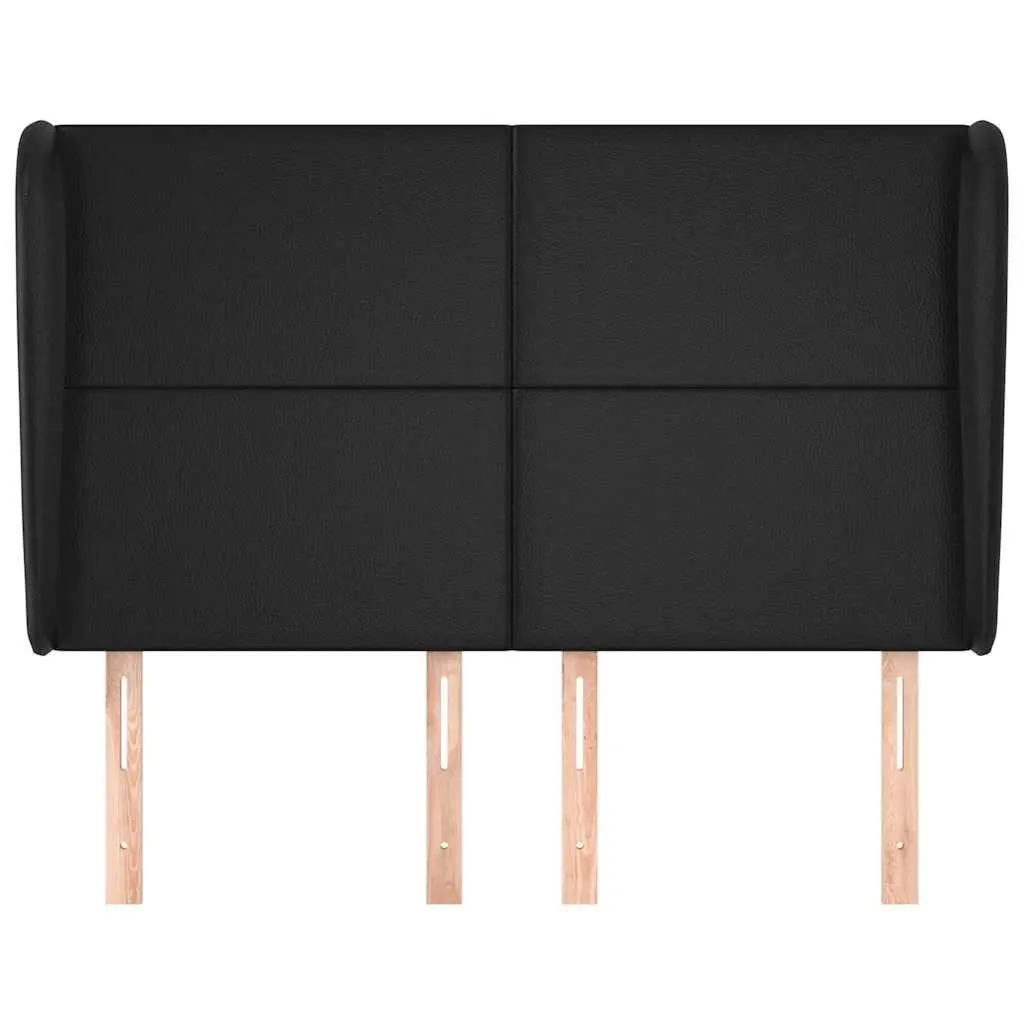 Black Faux Leather Headboard with Adjustable Height