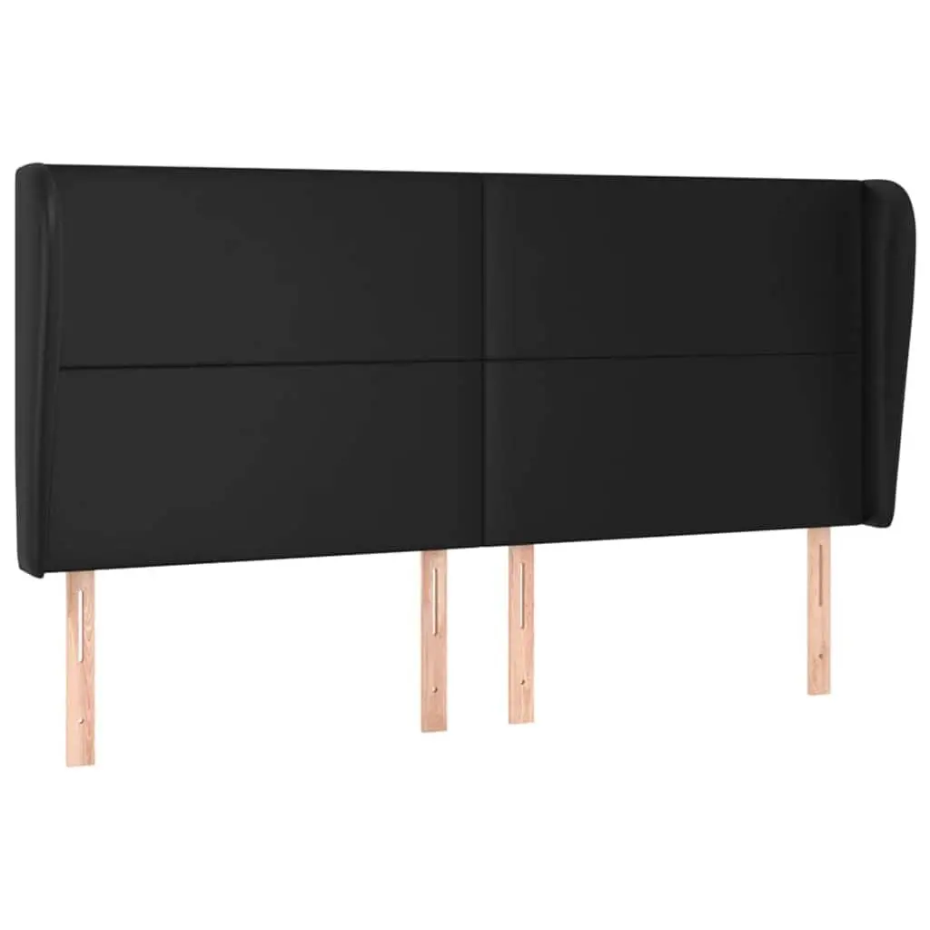 Faux Leather Headboard with Ears Black 163cm Bed Support Furniture