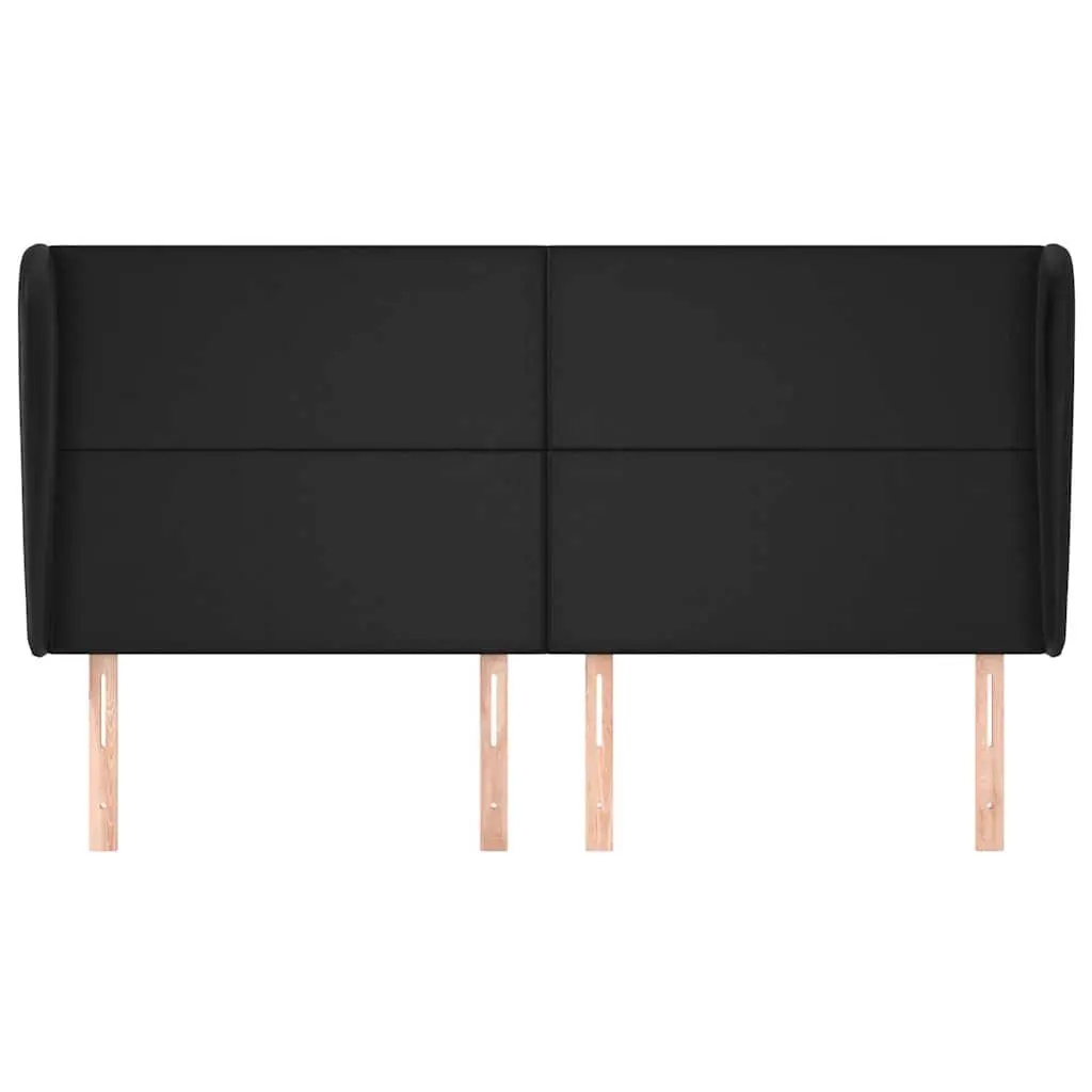 Faux Leather Headboard with Ears Black 163cm Bed Support Furniture