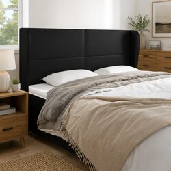 Comfort and Value: Black Faux Leather Headboard 203cm