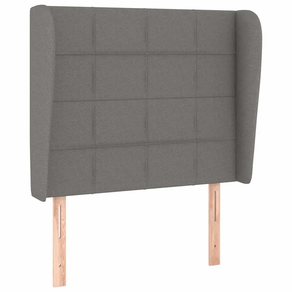 Headboard with Ears Adjustable Height 83cm Grey Fabric Bedroom Furniture