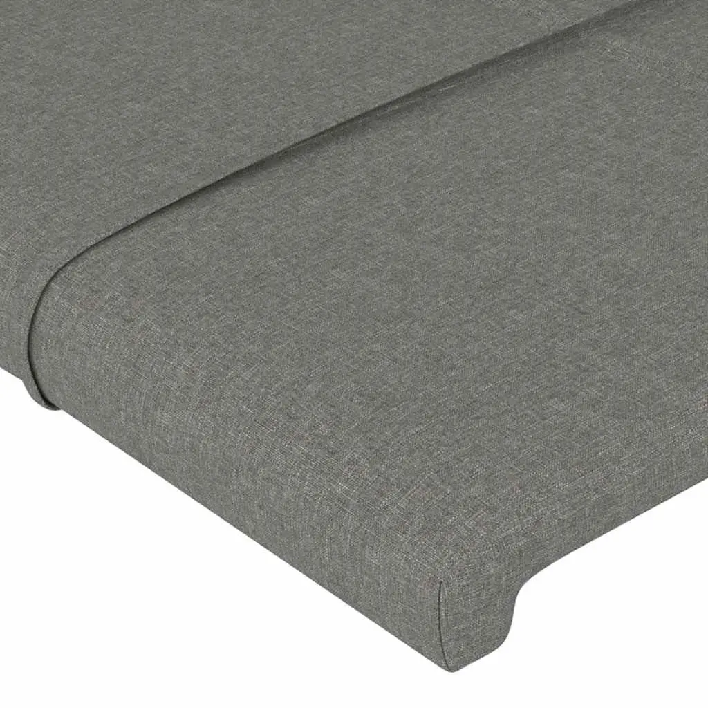 Fabric Headboard with Ears Adjustable Height Dark Grey 163 x 23 x 118128 cm