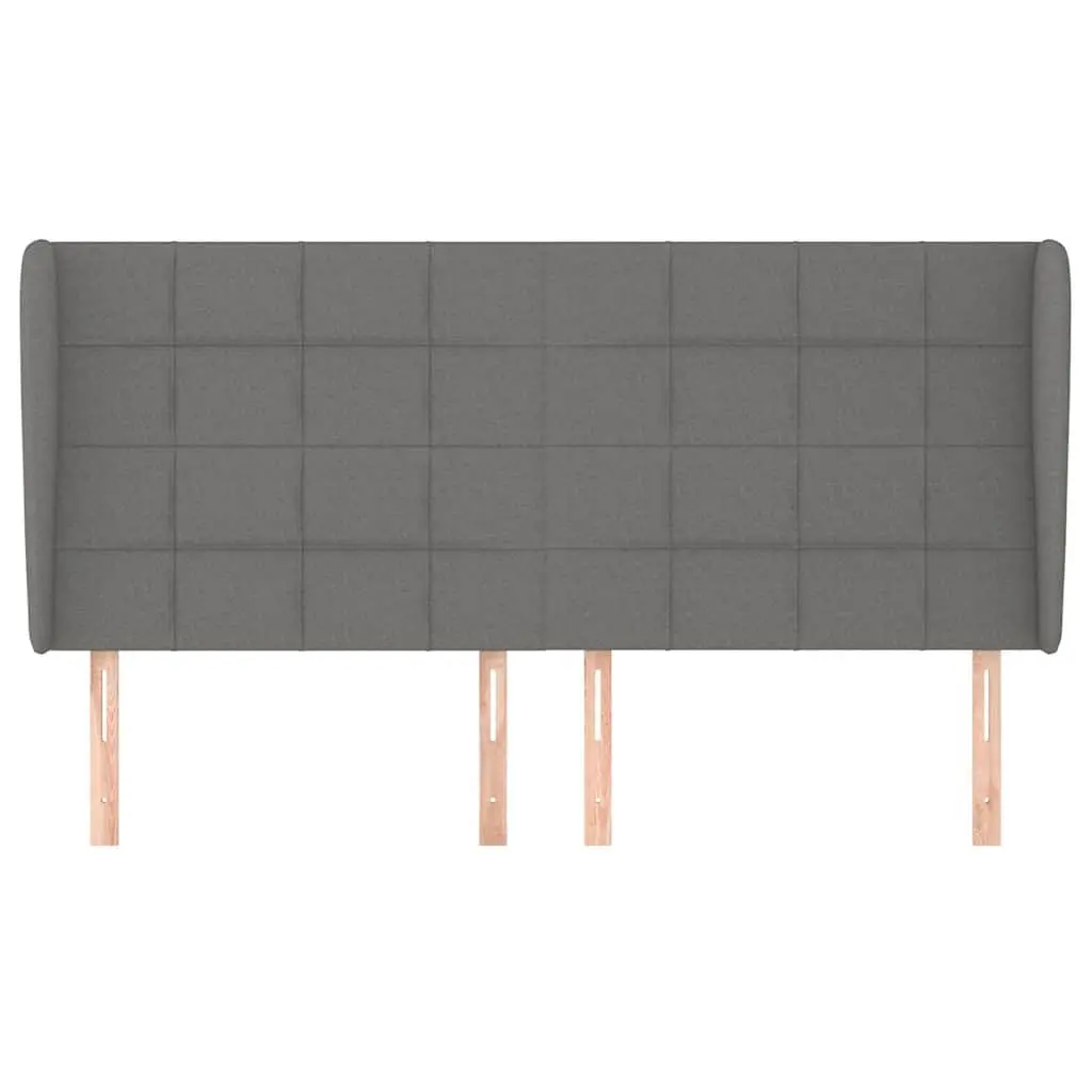 Headboard Adjustable Height Grey Fabric 203cm Bedroom Furniture