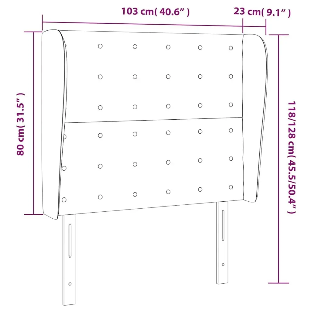 Headboard Black Faux Leather 103cm Bedroom Furniture Back Support