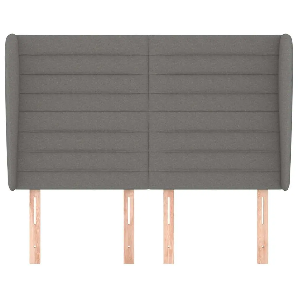 Headboard with Ears Dark Grey 147x23x118128 cm Bedroom Furniture Fabric