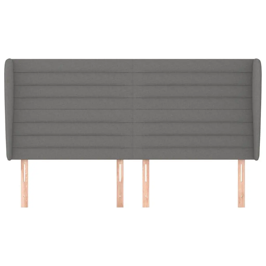 Headboard with Ears Grey 203cm Fabric Bed Head Bedroom Furniture Adjustable