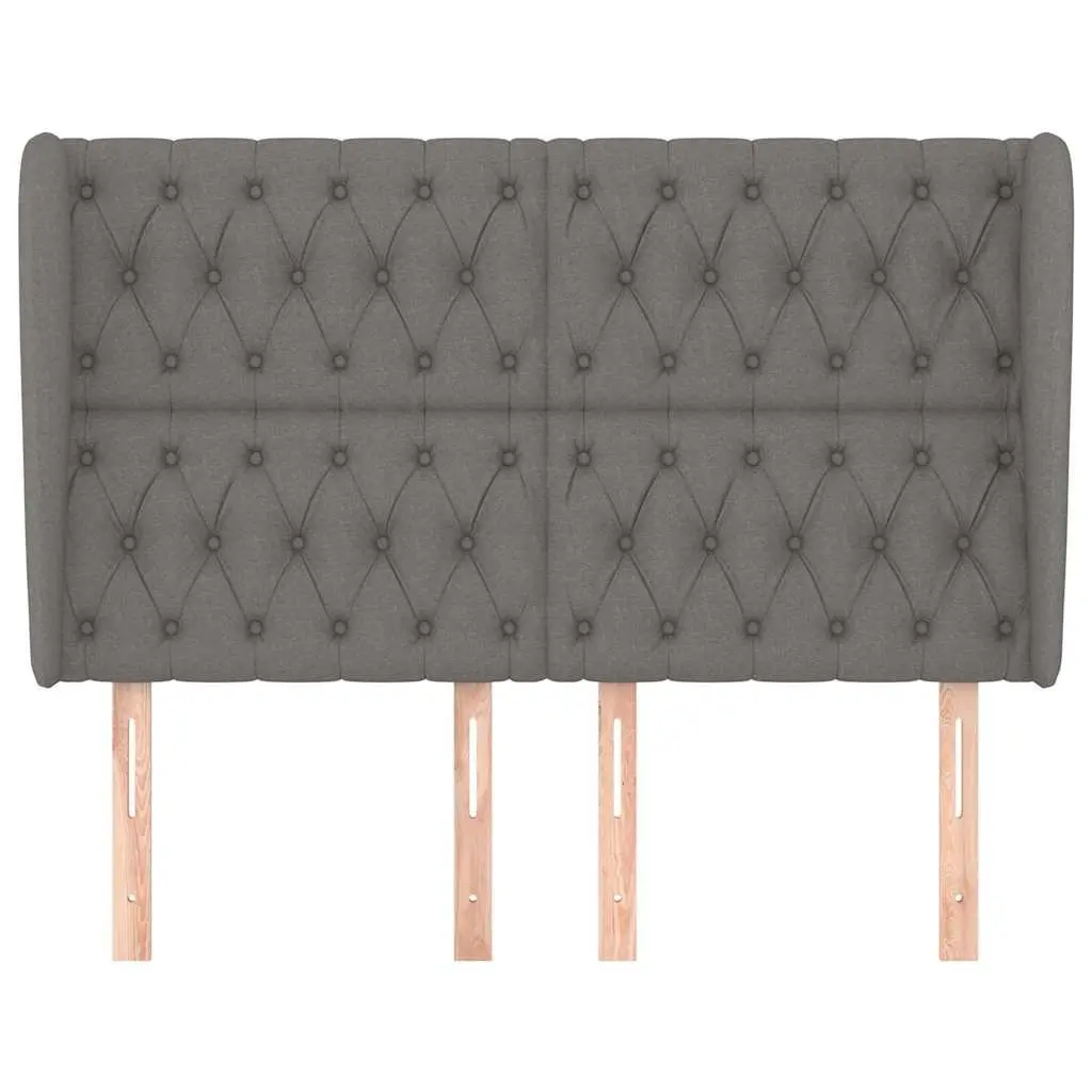 Headboard with Ears 147cm Dark Grey Fabric Bedroom Bed Head Rest Support