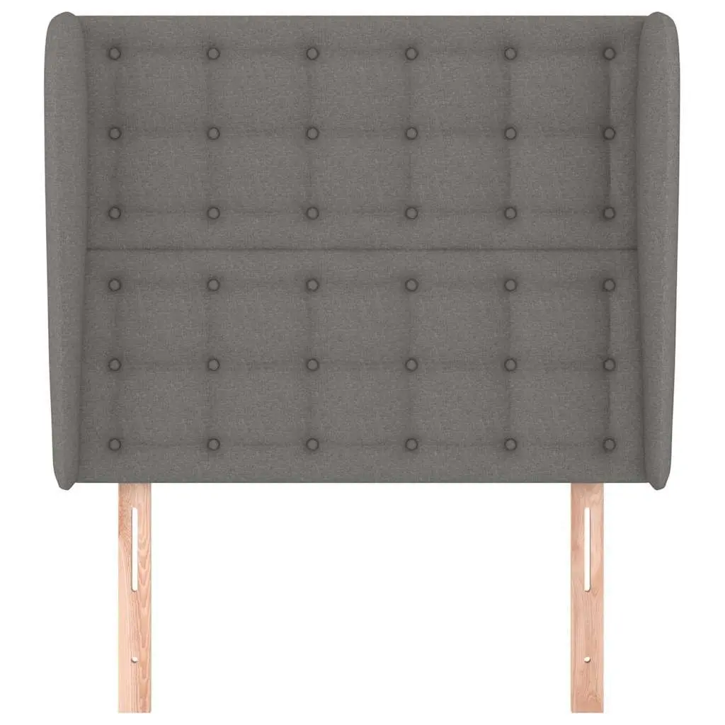 Headboard with Ears 103 cm Grey Fabric Bed Head Back Support Bedroom Furniture
