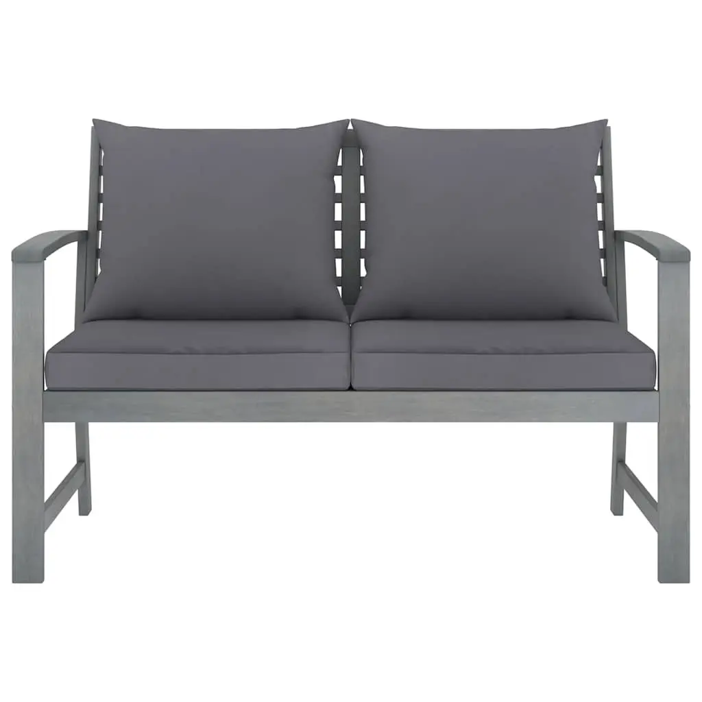 Garden Lounge Set Outdoor Furniture 4 Piece Acacia Wood Grey