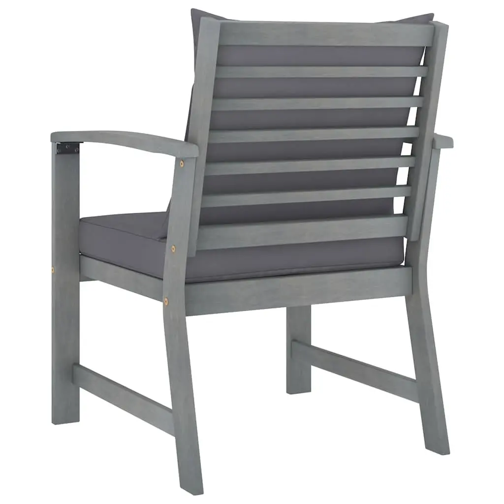 Garden Lounge Set Outdoor Furniture 4 Piece Acacia Wood Grey