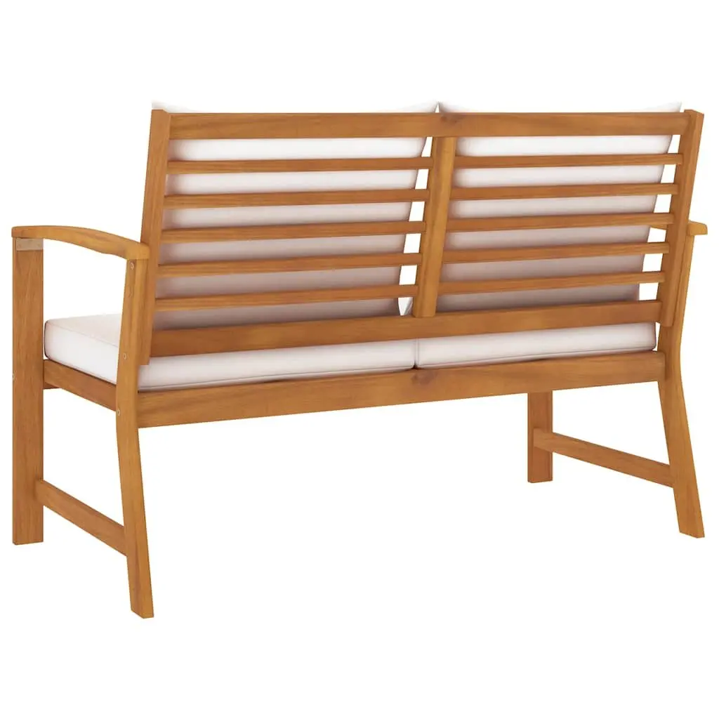 Garden Bench Outdoor Seating 120cm Cream with Thick Cushions