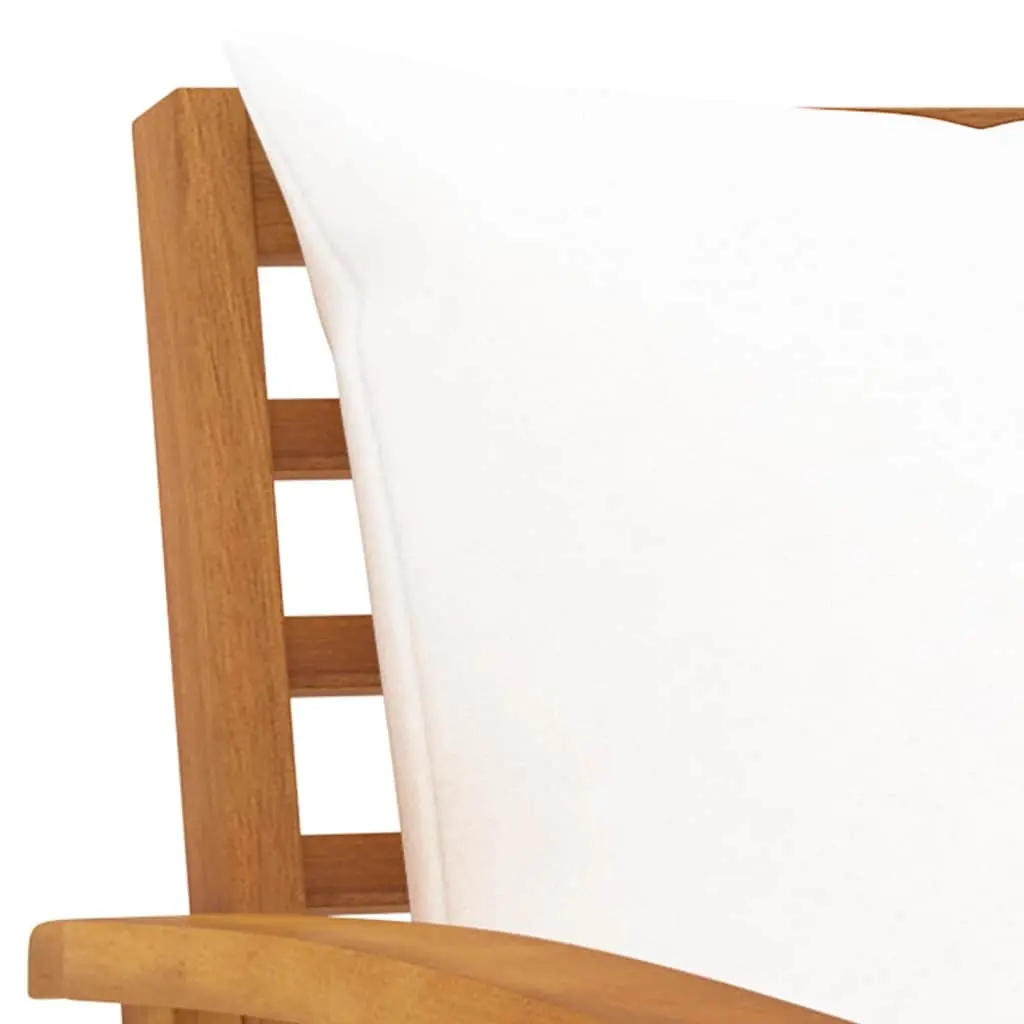Garden Bench Outdoor Seating 120cm Cream with Thick Cushions