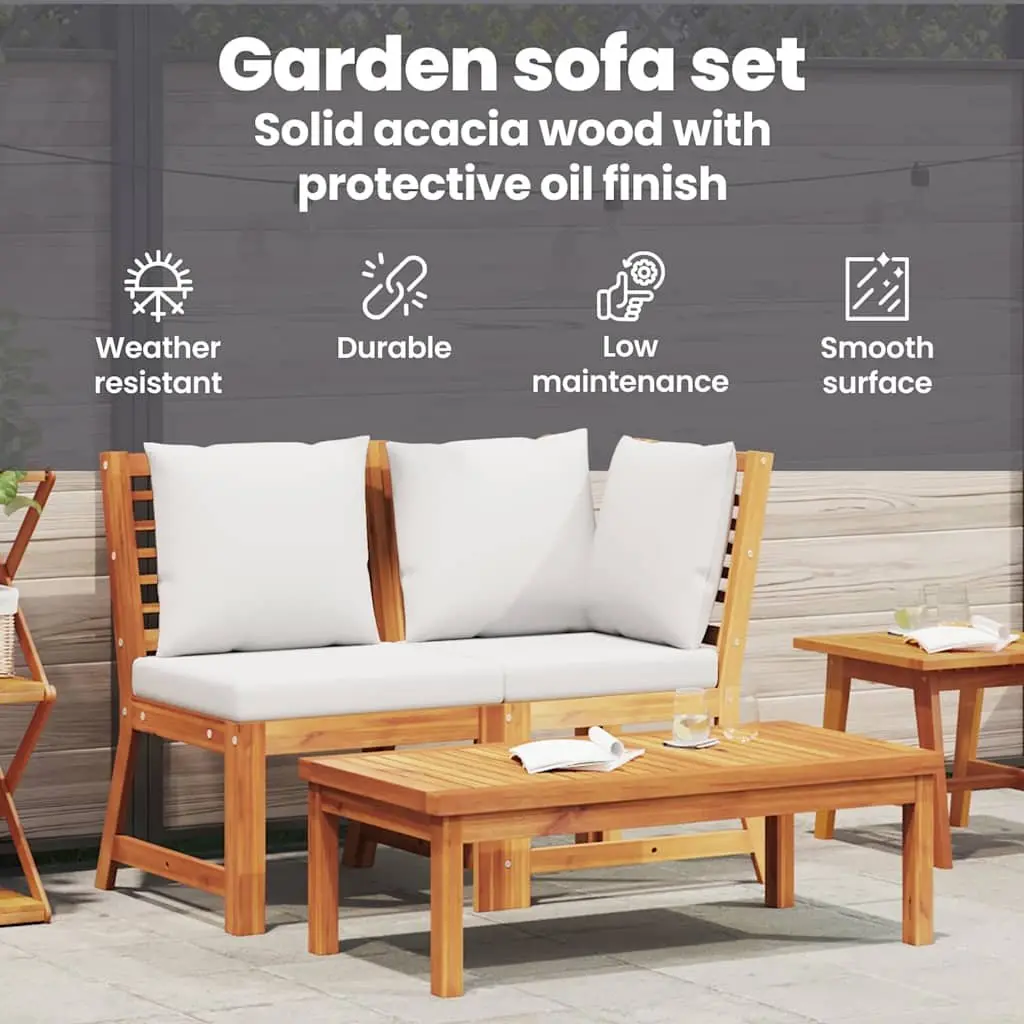 Outdoor Sectional Sofa Set Garden Lounge 3 Piece Brown