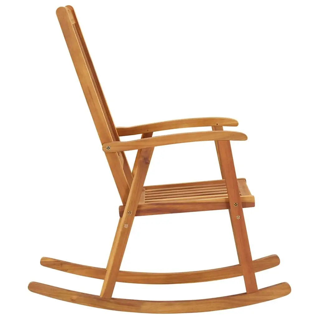 Rocking Chair High Back Solid Wood Outdoor Indoor Brown