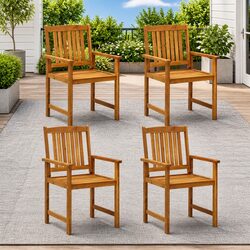 4 Chairs for Outdoor Relaxation - Solid Acacia Wood