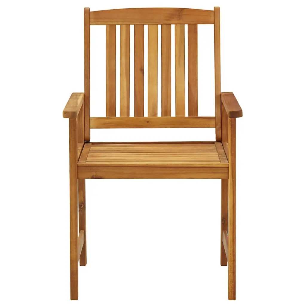 Outdoor Garden Chairs Set 4 pcs Brown Solid Acacia Wood Seating