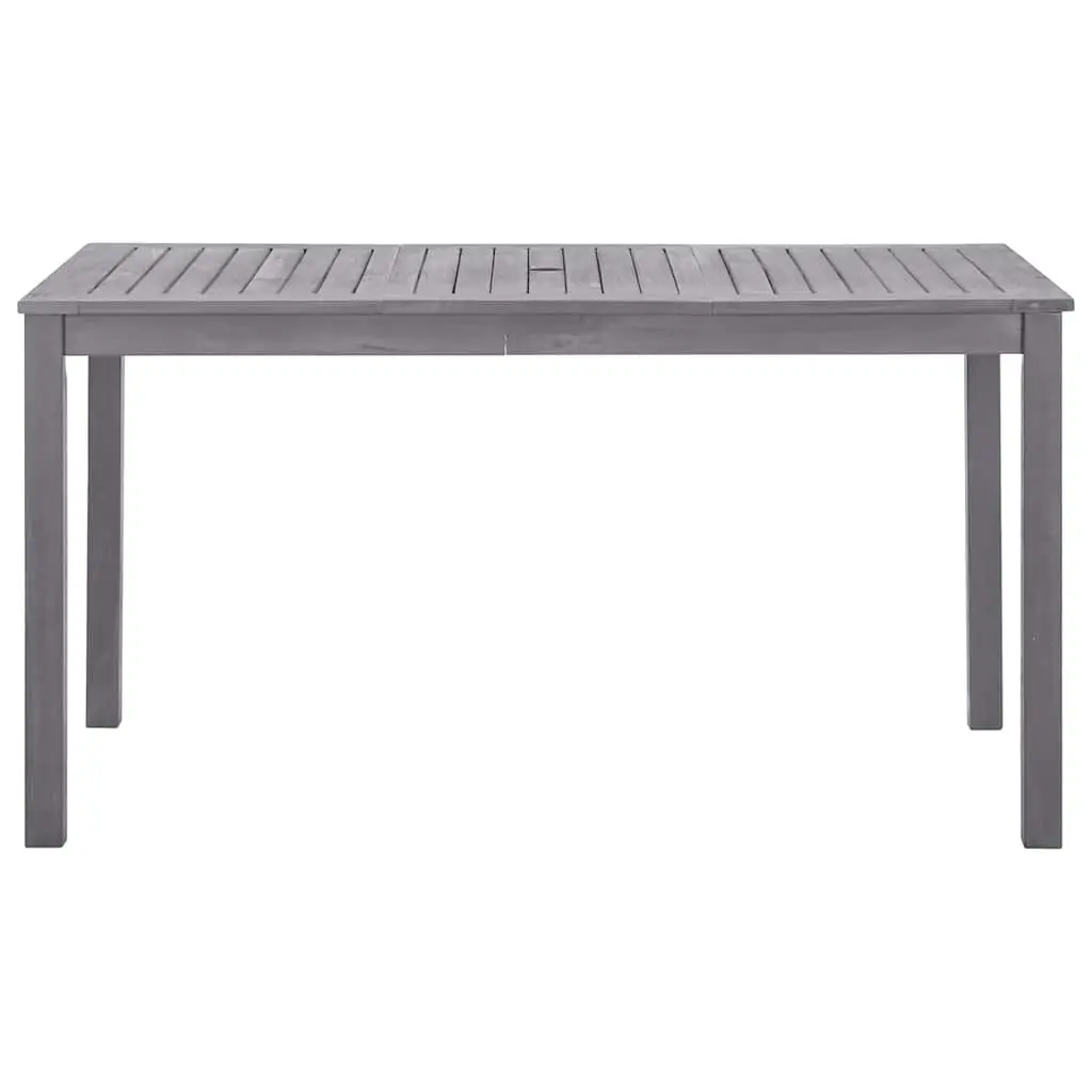 Garden Dining Table Solid Acacia Wood Outdoor Furniture 140x80x74cm Grey Wash