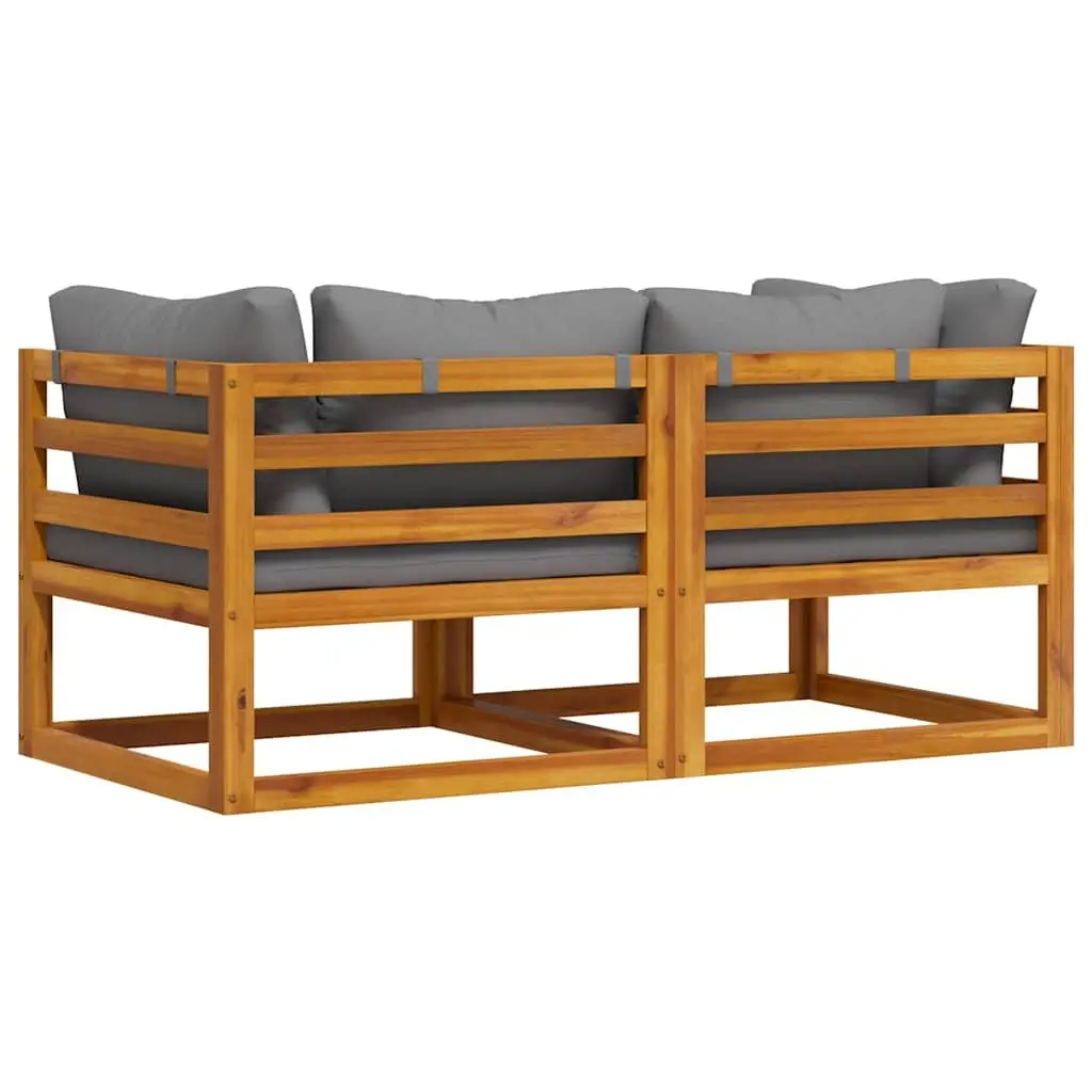 Outdoor Sectional Sofa Corner Lounge Set 2pc Garden Seating Grey