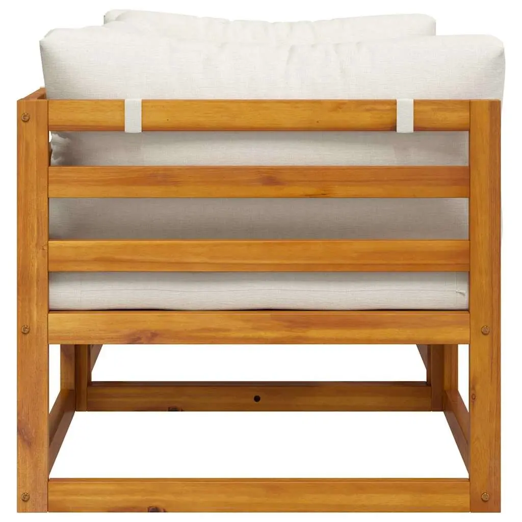 Outdoor Sectional Sofa Corner Set 2-Piece Padded Cushions Cream