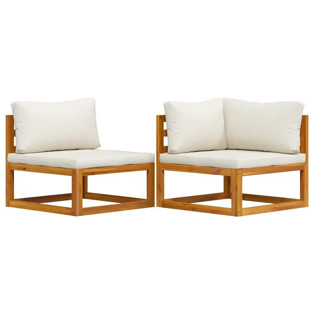 Outdoor Sectional Sofa Set Corner Middle Modular 2 Piece White
