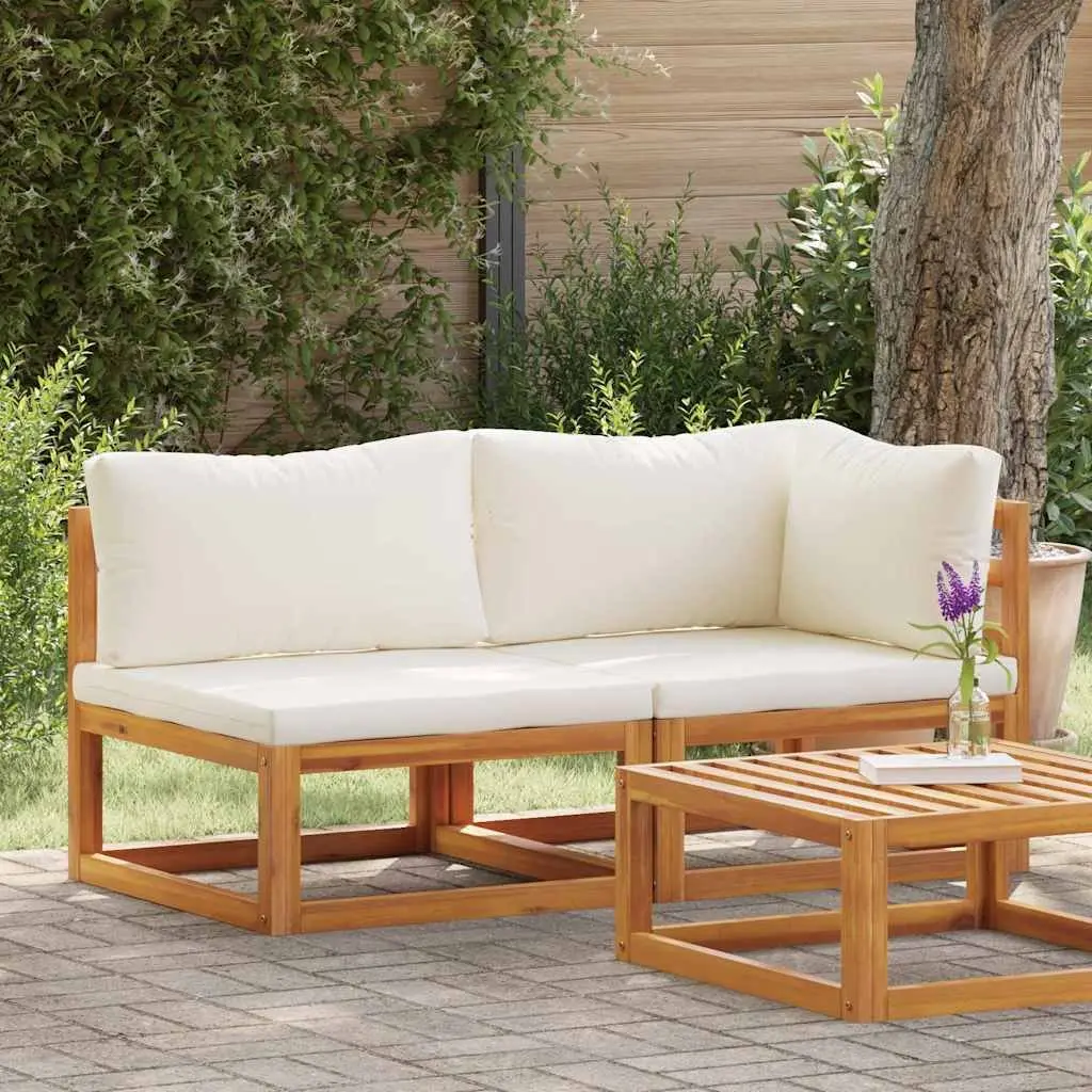 Outdoor Sectional Sofa Set Corner Middle Modular 2 Piece White