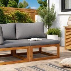 Reliable Acacia Wood Sofa Module for Outdoor Use